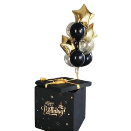 Happy Birthday XXL Box with helium balloons Happy Birthday XXL Box with helium balloons